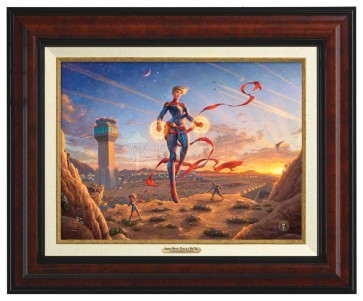Kinkade Canvas Classics: Captain Marvel - Dawn of a New Day (Classic Burl Frame)