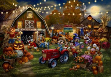 Disney Mickey And Minnie Pumpkin Festival by Thomas Kinkade Studios