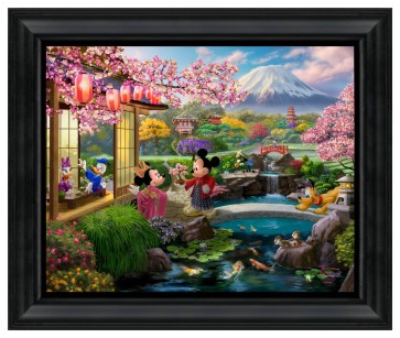 Thomas Kinkade Brushstroke Vignette: Mickey and Minnie in Japan