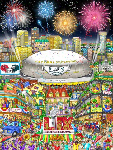 Super Bowl LIX: New Orleans by Charles Fazzino