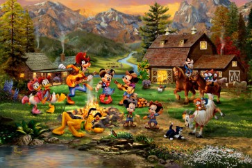 Disney Mickey and Minnie Rocky Mountain Round-Up by Thomas Kinkade Studios