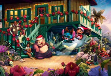 Disney Lilo and Stitch Aloha Christmas by Thomas Kinkade Studios