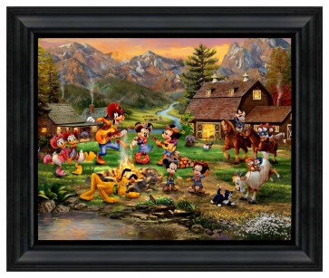 Thomas Kinkade Brushstroke Vignette: Mickey and Minnie Rocky Mountain Roundup