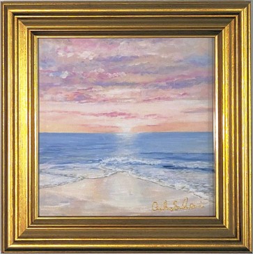 Perfectly Pink Sunset Framed Canvas Print 5x5" by Ashley Salvatori