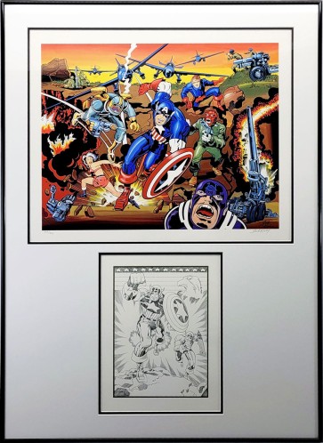 Captain America- 50th Birthday Commemorative Print (framed)