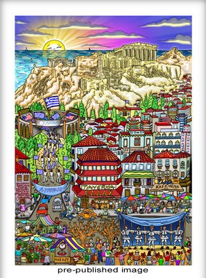 Olympic Games, 2004, Athens Greece by Charles Fazzino