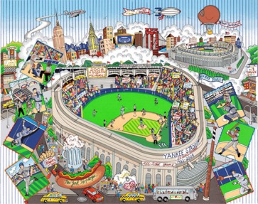 An All-Star Tribute to Yankee Stadium  (MLB All-Star Game, New York, 2008) by Charles Fazzino