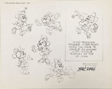 Disney Publication Model Sheet: Minnie Mouse (a) signed Marc Davis