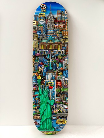 Skateboard Deck: Lady Liberty in NYC by Charles Fazzino