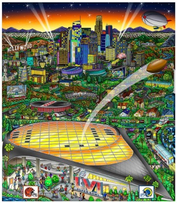 Super Bowl LVI: Los Angeles by Charles Fazzino