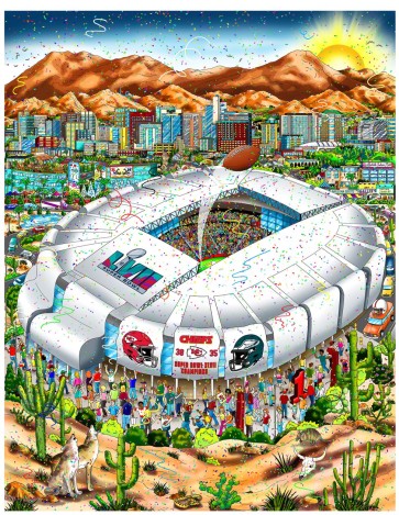 Super Bowl LVII: Arizona by Charles Fazzino (With Score)