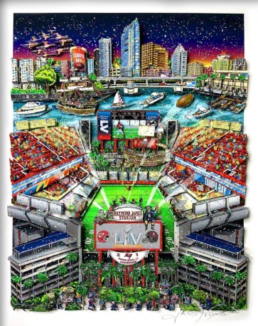 Super Bowl LV: Tampa Bay by Charles Fazzino