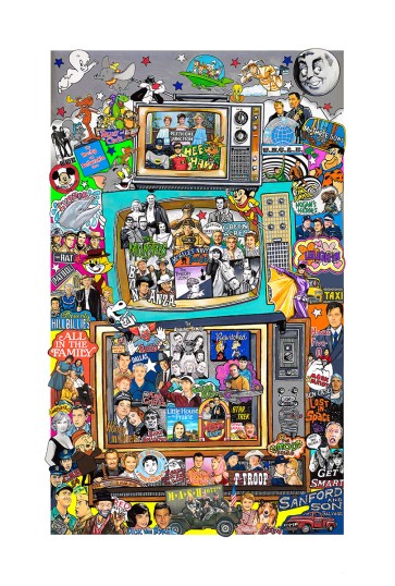Timeless Memories of T.V. by Charles Fazzino (White Edition)