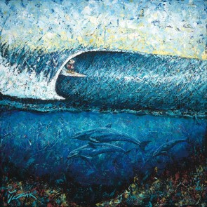 Mickey Surfs Pipeline by Trevor Mezak