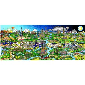 Linking the World...18 Holes at a Tee Time! by Charles Fazzino (Premiere)