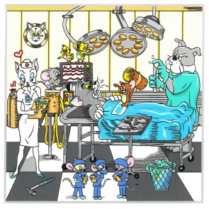 Warner Bros. Doctor Series: Tom and Jerry's Surgical CATastrophe by Charles Fazzino (Artist Proof)