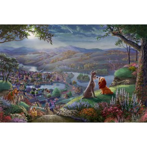 Lady and the Tramp Falling in Love by Thomas Kinkade Studios
