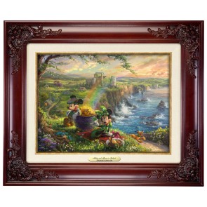 Kinkade Disney Canvas Classics: Mickey and Minnie in Ireland (Classic Brandy Frame)