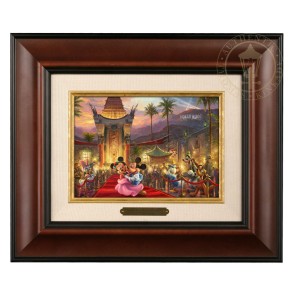 Kinkade Disney Brushworks: Mickey and Minnie In Hollywood (Classic Burl Frame)