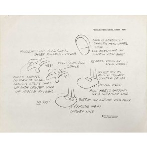 Disney Publication Model Sheet: Pinocchio - Hands & Feet
