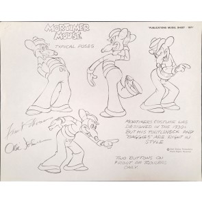 Disney Publication Model Sheet: Mortimer Mouse signed Ollie Johnston and Frank Thomas