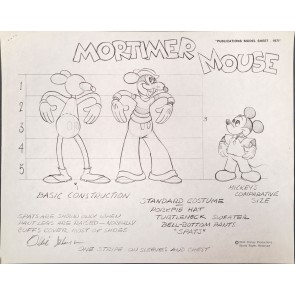 Disney Publication Model Sheet: Mortimer Mouse II signed Ollie Johnston