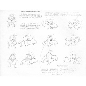 Disney Publication Model Sheet: Goofy - Facial Expressions