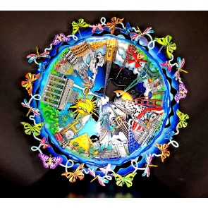 Butterflies Around the World Kinetic Sculpture by Charles Fazzino