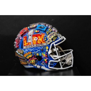 Mini Hand Painted Super Bowl LIX Football Helmet by Charles Fazzino