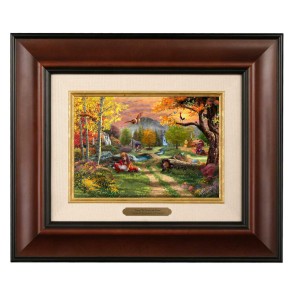 Kinkade Disney Brushworks: The Fox and the Hound (Classic Burl Frame)
