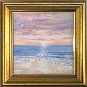 Perfectly Pink Sunset Framed Canvas Print 5x5" by Ashley Salvatori