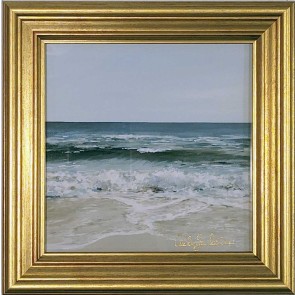 Beautiful Blue Sea Framed Canvas Print 5x5" by Ashley Salvatori