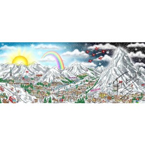 Winter Wonderland in the Swiss Alps by Charles Fazzino (Deluxe)
