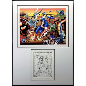 Captain America- 50th Birthday Commemorative Print (framed)