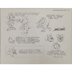 Disney Publication Model Sheet: Minnie Mouse (c) signed Marc Davis