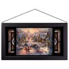 Kinkade Disney Stained Glass Art: Mickey and Minnie Sweetheart Holiday