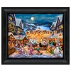 Thomas Kinkade Brushstroke Vignette: Mickey and Minnie Christmas Market