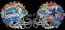 Full Size Hand Painted Football Helmet by Charles Fazzino