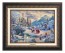 Kinkade Disney Canvas Classics: Beauty and the Beast's Winter Enchantment (Classic Aged Bronze Frame)