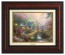 Kinkade Disney Canvas Classics: Mickey and Minnie Sweetheart Bridge (Classic Burl Frame)