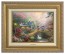 Kinkade Disney Canvas Classics: Mickey and Minnie Sweetheart Bridge (Classic Antique Gold Frame)