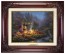 Kinkade Disney Canvas Classics: Mickey and Minnie Sweetheart Campfire (Classic Brandy Frame)