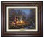 Kinkade Disney Canvas Classics: Mickey and Minnie Sweetheart Campfire (Classic Burl Frame)