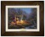Kinkade Disney Canvas Classics: Mickey and Minnie Sweetheart Campfire (Classic Espresso Frame)