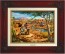 Kinkade Disney Canvas Classics: Mickey and Minnie In the Outback (Classic Brandy Frame)