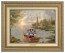 Kinkade Disney Canvas Classics: Mickey and Minnie Lighthouse Cove (Classic Antique Gold Frame)