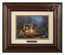 Kinkade Disney Brushworks: Mickey and Minnie Sweetheart Campfire (Classic Burl Frame)