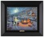 Kinkade Disney Canvas Classics: Mickey and Minnie Christmas Lodge (Classic Black Frame)