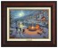 Kinkade Disney Canvas Classics: Mickey and Minnie Christmas Lodge (Classic Burl Frame)