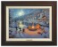 Kinkade Disney Canvas Classics: Mickey and Minnie Christmas Lodge (Classic Espresso Frame)